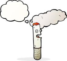 tekenfilm sigaret met gedachte bubbel vector