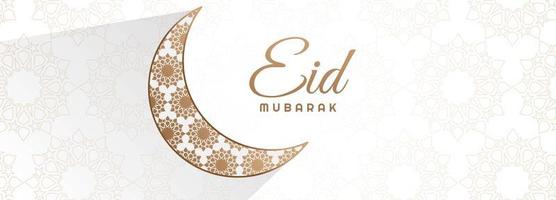 creatieve eid mubarak-banner met maan vector