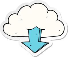 sticker van een tekenfilm downloaden van de wolk vector