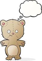 tekenfilm teddy beer met gedachte bubbel vector