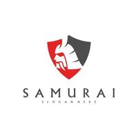 samurai hoofd logo ontwerp vector. samurai krijger logo sjabloon vector