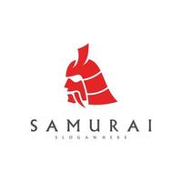 samurai hoofd logo ontwerp vector. samurai krijger logo sjabloon vector