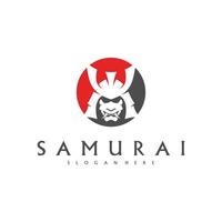 samurai hoofd logo ontwerp vector. samurai krijger logo sjabloon vector
