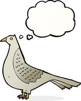 tekenfilm vogel met gedachte bubbel vector