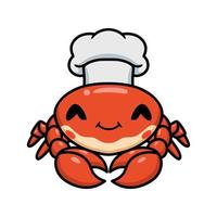 schattig weinig chef krab tekenfilm vector