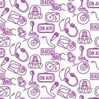 een patroon gebaseerd Aan de radio Golf in de stijl van een icoon. Purper pictogrammen Aan de radio thema. geschikt voor het drukken Aan verpakking, papier en textiel producten. vector