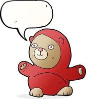 tekenfilm teddy beer met toespraak bubbel vector