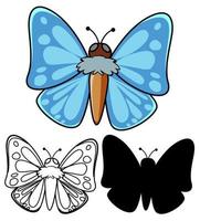 set vlinder tekenfilms vector