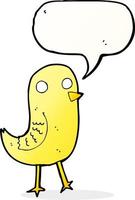 grappig tekenfilm vogel met toespraak bubbel vector