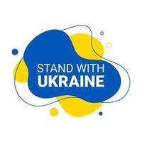 vector vloeistof en vloeistof achtergrond illustratie van staan met Oekraïne, oekraïens geel en blauw vlag kleuren concept. hou op oorlog en leger aanval spandoek.