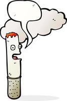 tekenfilm sigaret met toespraak bubbel vector