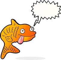 tekenfilm vis met toespraak bubbel vector