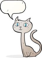 tekenfilm kat met toespraak bubbel vector