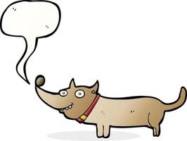 tekenfilm gelukkig hond met toespraak bubbel vector
