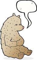 schattig tekenfilm beer met toespraak bubbel vector