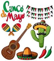 ingesteld voor cinco de mayo festival vector