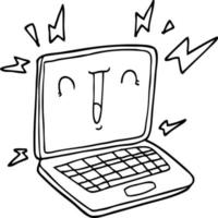 cartoon laptop computer vector