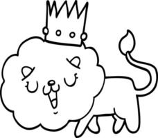 tekenfilm leeuw met kroon vector