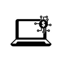 laptop icoon illustratie met dollar. icoon verwant naar fintech. glyph icoon stijl. gemakkelijk ontwerp bewerkbare vector