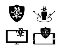 FinTech glyph icoon illustratie set. gemakkelijk ontwerp bewerkbaar. ontwerp vector