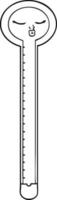 tekenfilm lijn tekening thermometer vector