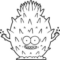 tekenfilm lijn tekening cactus vector