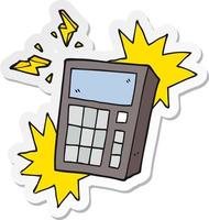 sticker van een tekenfilmcalculator vector