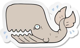 sticker van een tekenfilm boos walvis vector