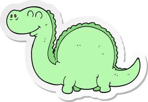 sticker van een cartoondinosaurus vector