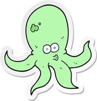 sticker van een cartoon-octopus vector