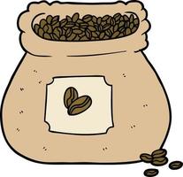tekenfilm zak van koffie bonen vector