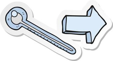 sticker van een cartoonthermometer vector