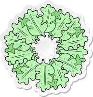 sticker van een tekenfilm eik bladeren in een ring vector