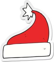 sticker van een cartoon kerstmuts vector