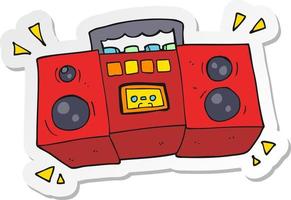 sticker van een tekenfilm cassette plakband speler vector