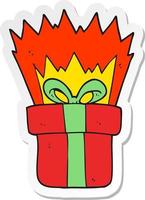 sticker van een tekenfilm Kerstmis geschenk vector