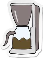 sticker van een tekenfilm koffie maker vector