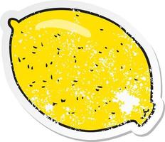 retro noodlijdende sticker van een cartoon-citroen vector