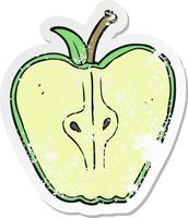 retro noodlijdende sticker van een cartoon-appel vector