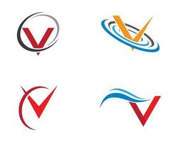 letter '' v '' symbool logo set vector