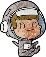 gelukkig tekenfilm astronaut Mens vector