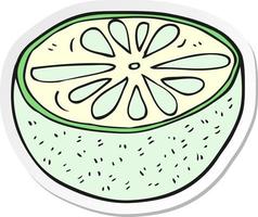 sticker van een tekenfilm halve meloen vector