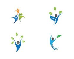 gezond persoon leven logo pictogramserie vector