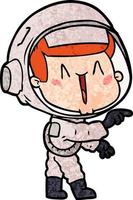 gelukkig tekenfilm astronaut richten vector