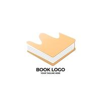 gemakkelijk logo boek ontwerp sjabloon met tekenfilm vlak stijl logo vector