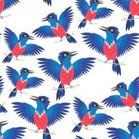 naadloos patroon spreeuw vogel achtergrond voor kinderen. schattig kinderen ontwerp sjabloon vector