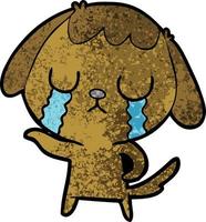 schattig tekenfilm hond huilen vector