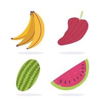 set van biologisch fruit en groenten vector