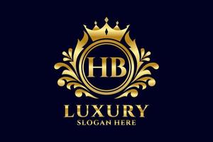 eerste hb brief Koninklijk luxe logo sjabloon in vector kunst voor luxueus branding projecten en andere vector illustratie.