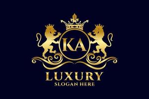 eerste ka brief leeuw Koninklijk luxe logo sjabloon in vector kunst voor luxueus branding projecten en andere vector illustratie.